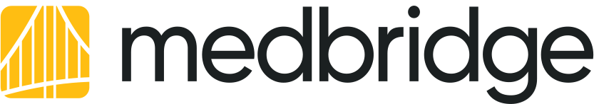 MedBridge logo with a yellow and white geometric design left of "medbridge" in bold black, all lowercase.